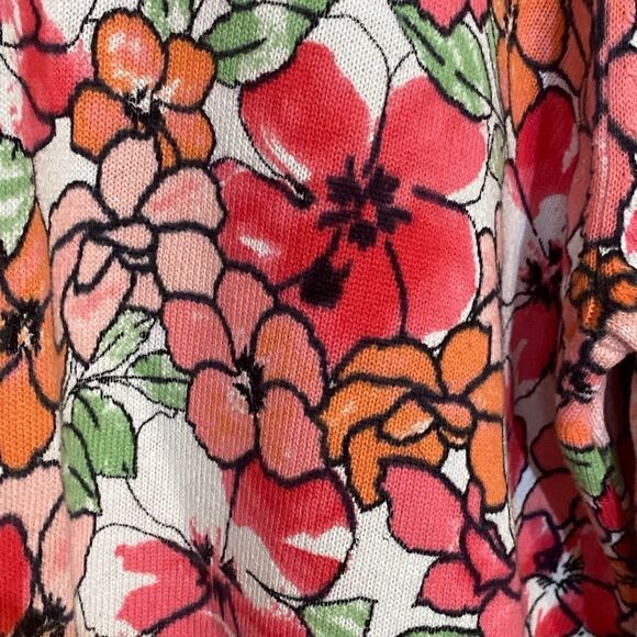 Laura Scott Floral Cardigan Sweater 3/4 Sleeves Size XL EUC - Picture 4 of 8